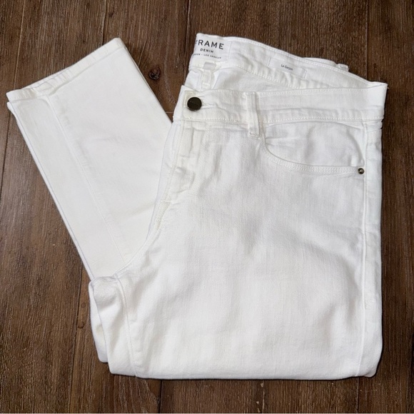 Frame Le Garcon Jeans Mid rise White Boyfriend - Picture 4 of 14